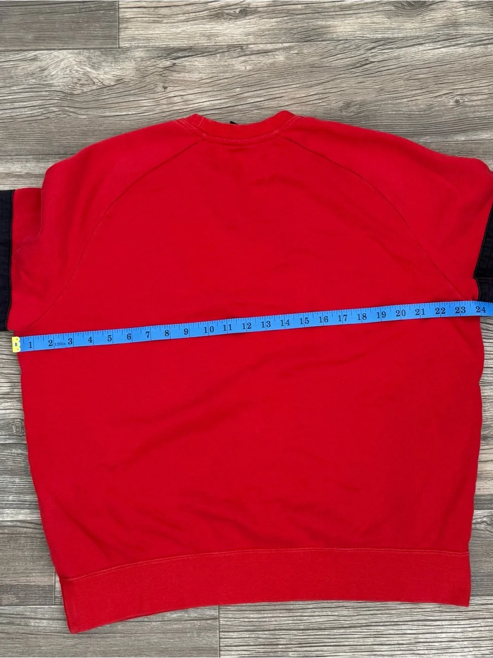 Nike Air Red Block Logo Colorblock French Terry Crewneck Sweatshirt M